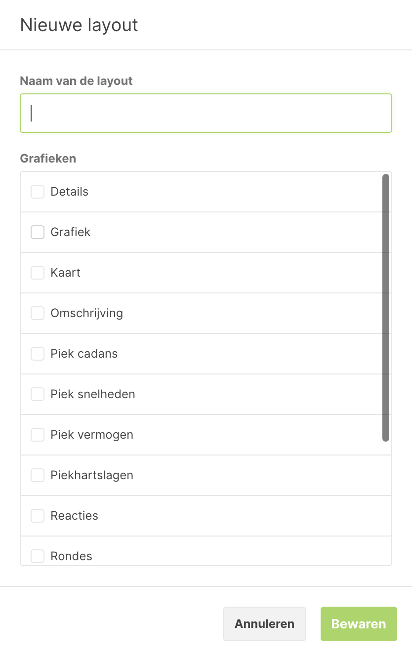 Eigen layouts bij analyses