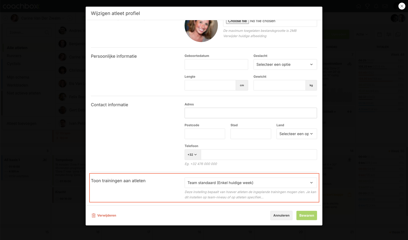 Visibility of Planned Workouts