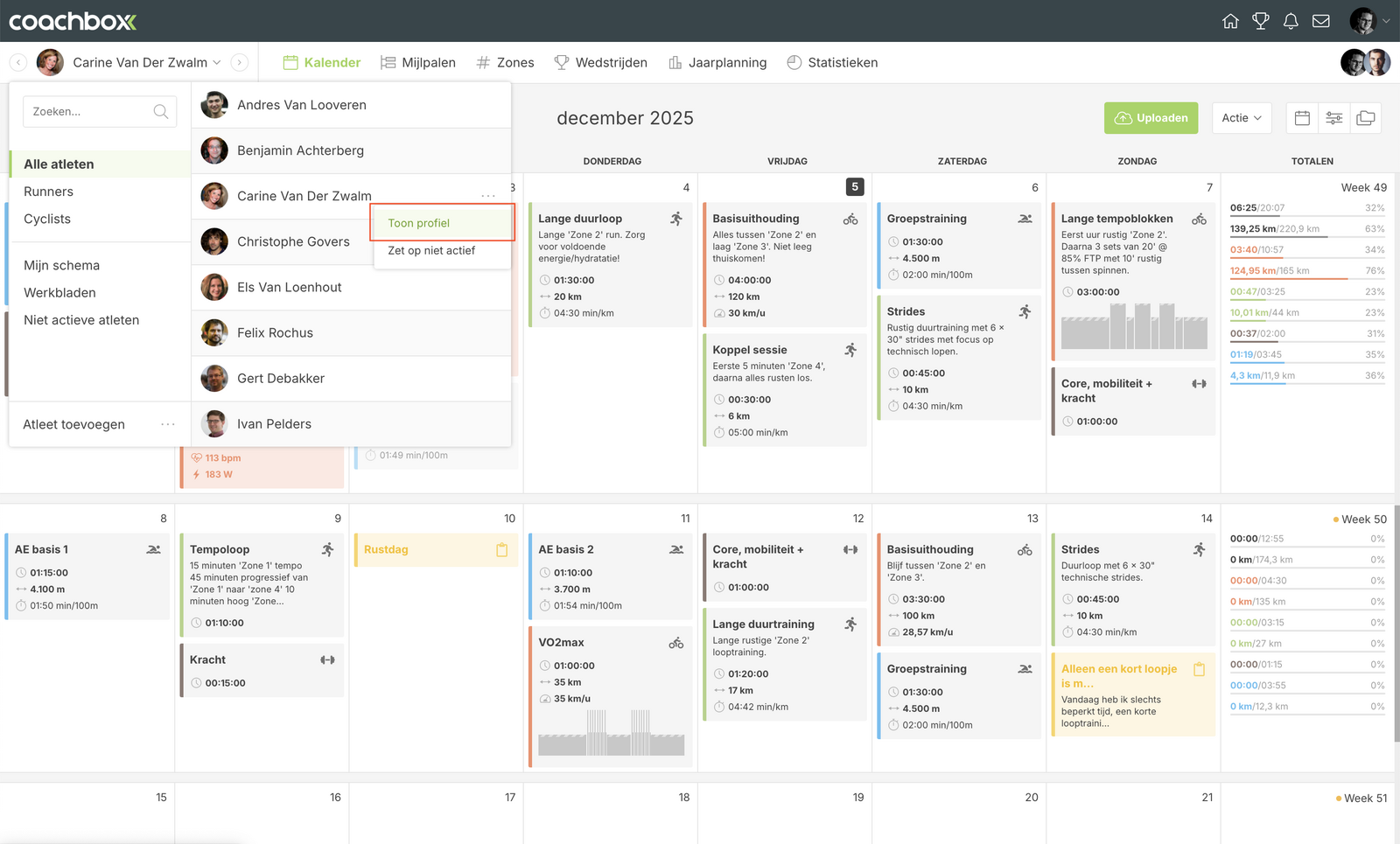 Visibility of Planned Workouts